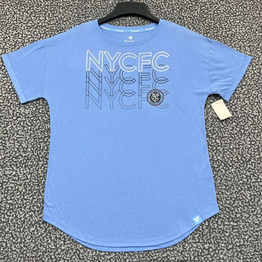 New York City FC Shirt Women Medium Blue Fanatics Short Sleeve Crew Neck New M